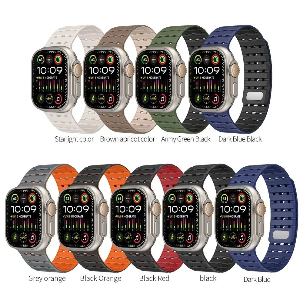 Correa de reloj inteligente de silicona con cierre magnético, pulsera IWatc de 42/44/45/49MM para reloj Appl serie 11/10/9/8/7/6/Ultra 3/SE 3