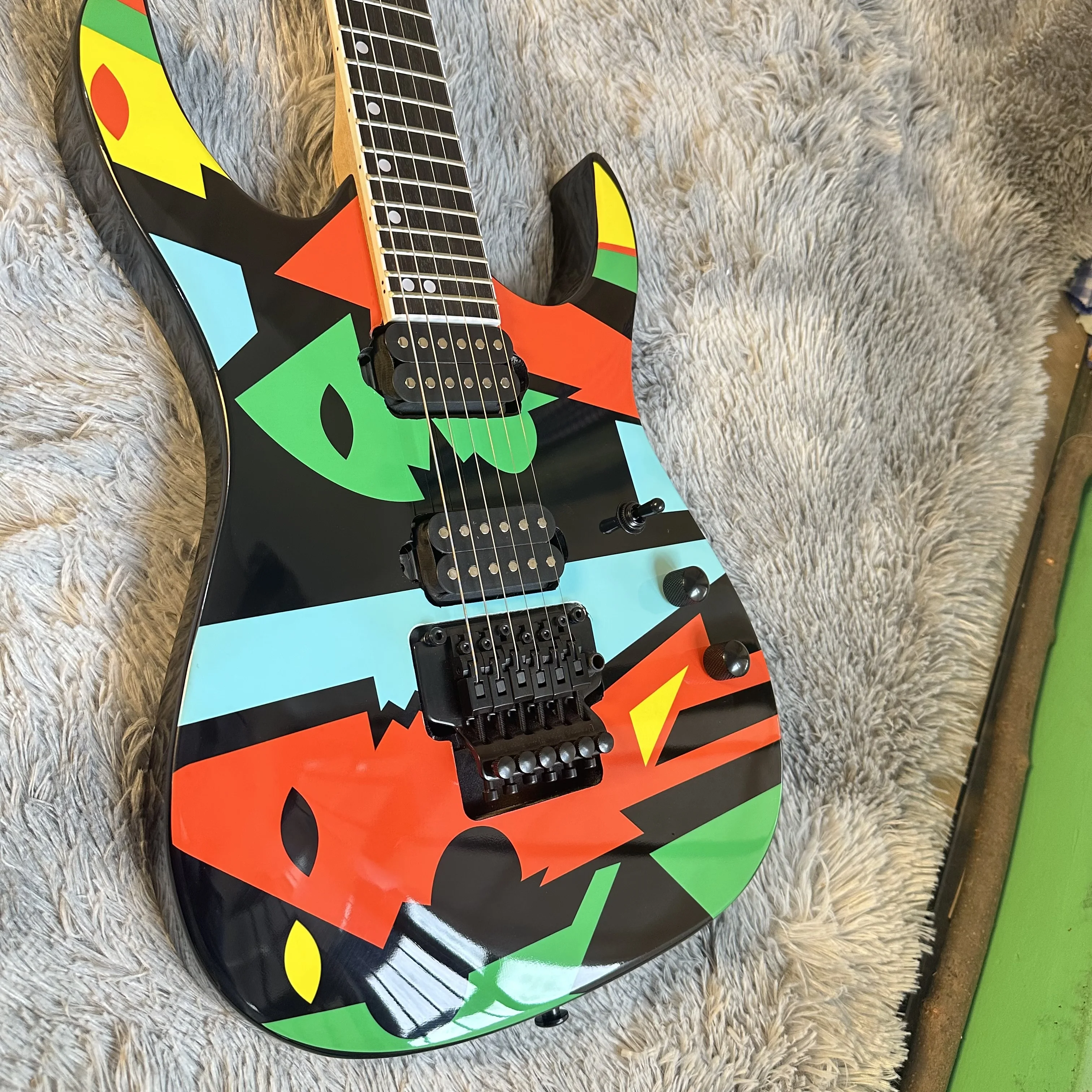 

Электрогитара JPM 100 John, разноцветная, с тремоло Floyd Rose, тематический подарок, бесплатная доставка