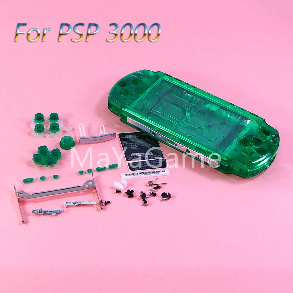 6sets Clear Colorful Replacement Housing Shell for PSP3000 PSP 3000 Game Console Shell Cover Case with Buttons