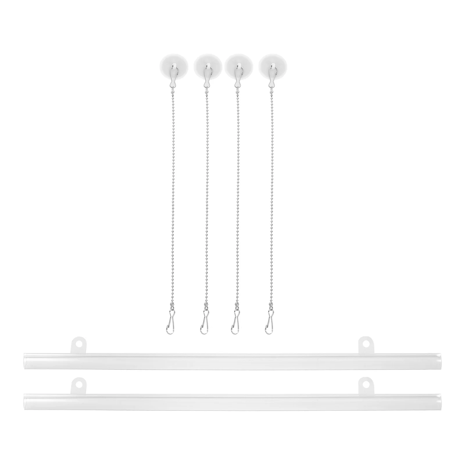 

2pcs Poster Hanging Pole Frame 40Cm Clamp Chain Set For Flags Art Canvas Dowel Hanger Plastic Scroll Wall Decor Exhibition Event
