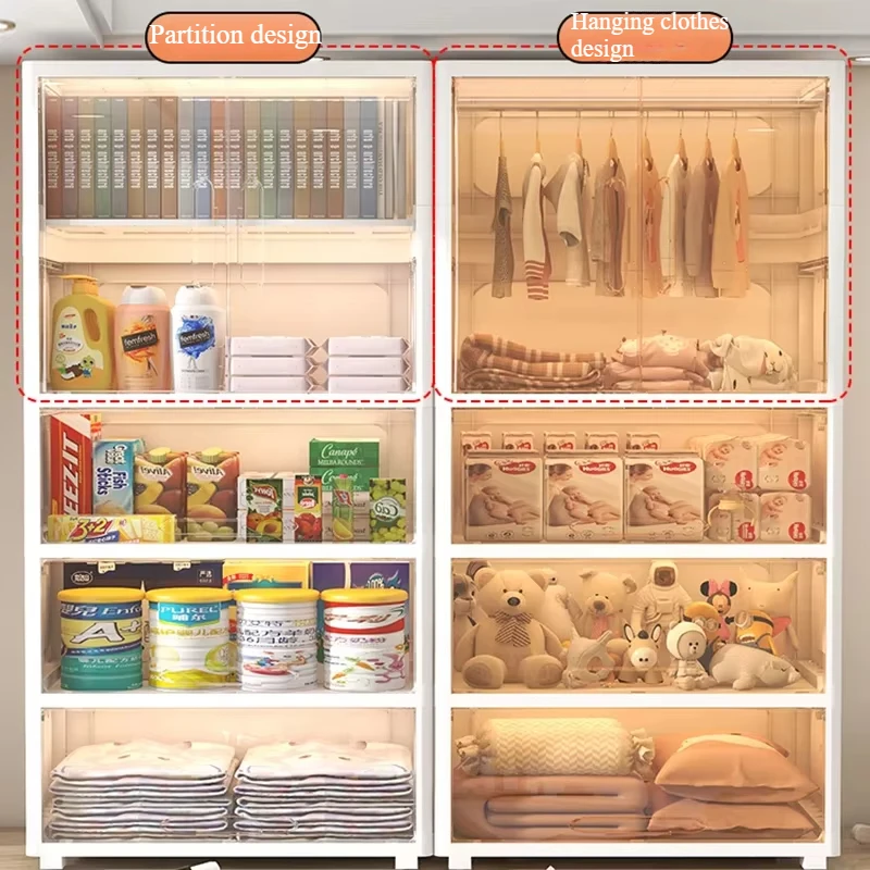 Nowoczesna szafa do przechowywania Szafa Komody Plastikowe półki na klatkę piersiową Szafa Cube Nordic Organizer Szafy Do Sypialni Meble domowe