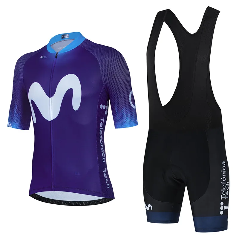 Movistar-Ensemble de maillot de cyclisme pour homme, vêtements de vélo VTT d'été, Espagne, Lesslot Ropa Ciclismo, zones trempées, 2024