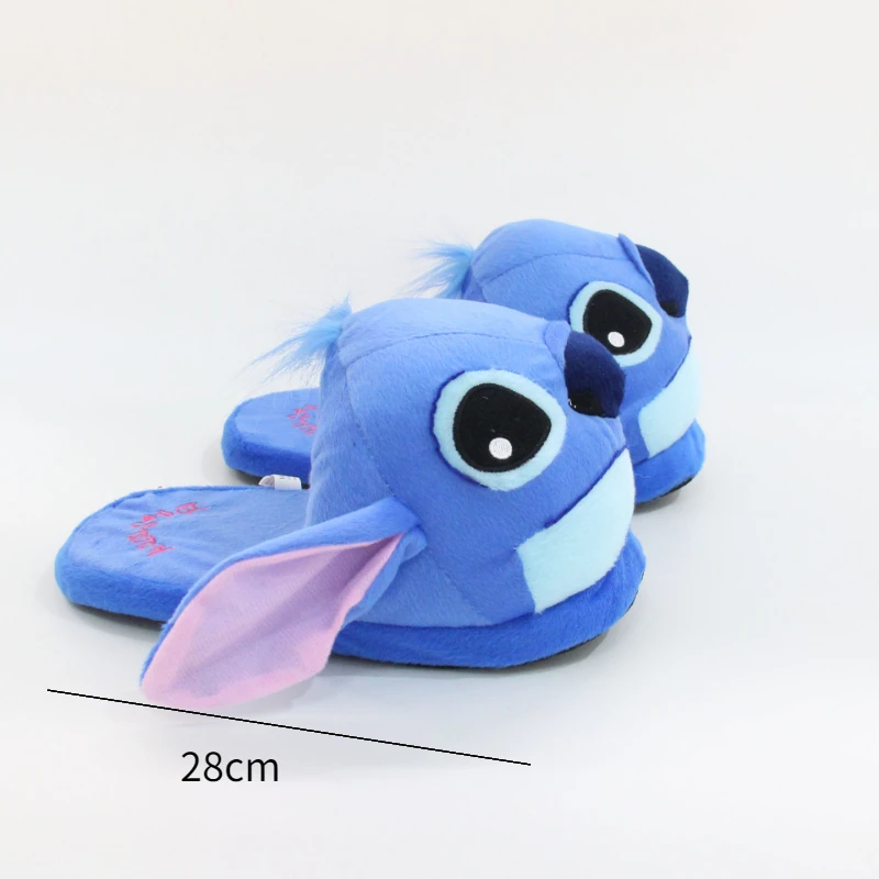 Disney Lilo & Stitch Plush Slippers Anime Figure Stitch Cosplay Shoes Men Women Couple Indoor Home Shoes Winter Warm Slipper