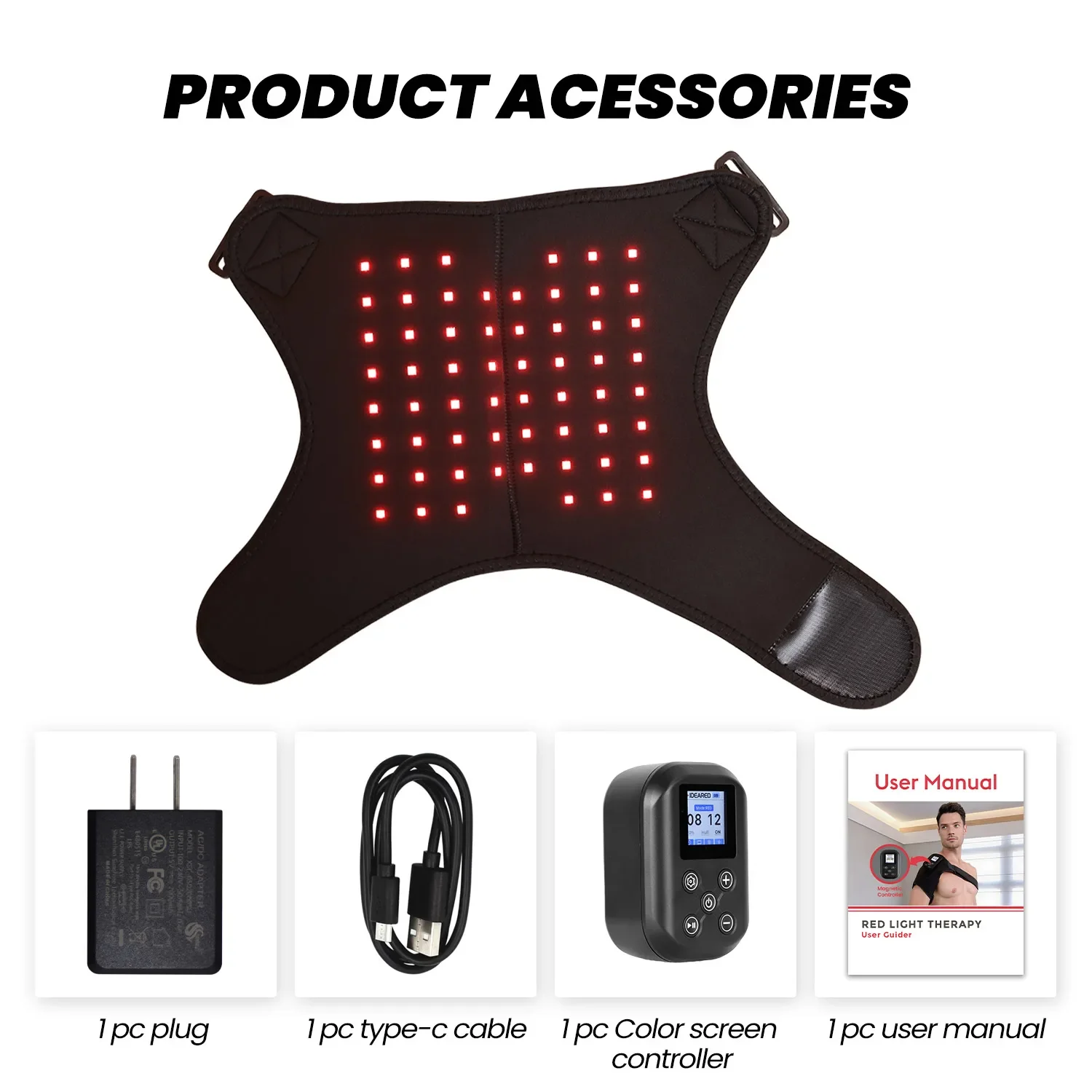 Home Use 3 in 1 Chip Near Infrared Therapy Shoulder Wrap Belt with Heating Red Light Therapy Shoulder Red Light Belt fast