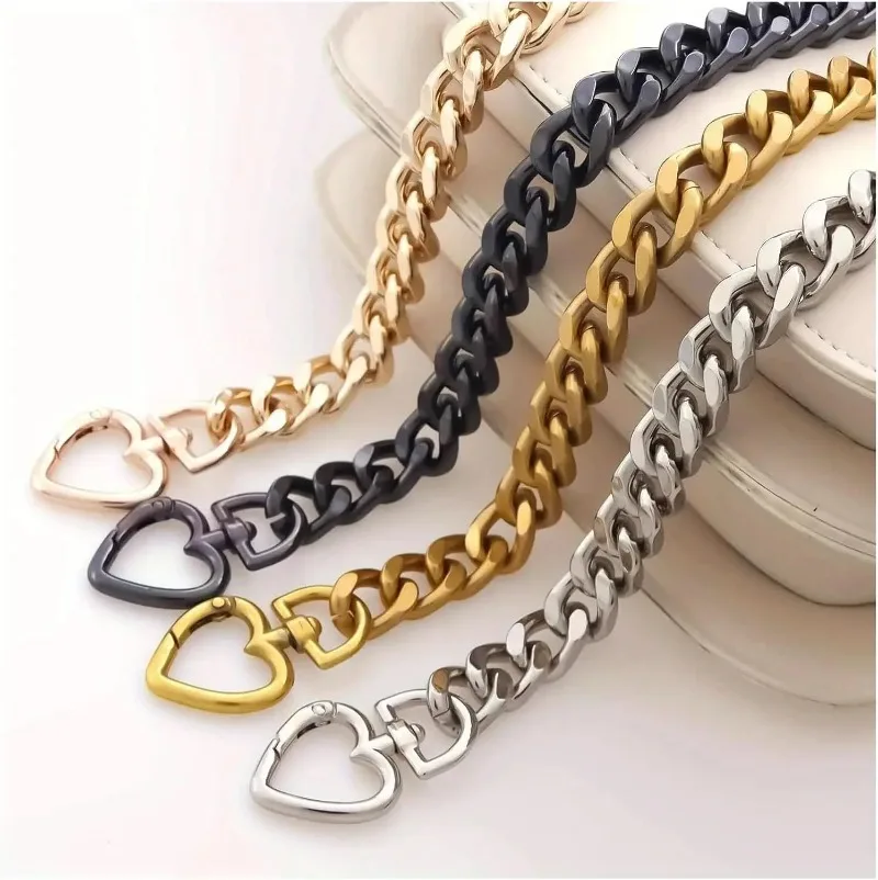 1/2 قطعة سلسلة محفظة معدنية حزام موسع شكل قلب محفظة سلسلة لسحر الإكسسوارات ، إطالة Crossbody حقائب الكتف حزام #2
