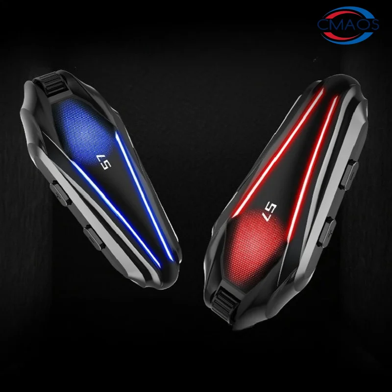 S7 Motorcycle Helmet Bluetooth Headset BT5.4 Noise Reduction HIFI Sound Auto Answer RGB IP67 Waterproof Safe Riding Music Player