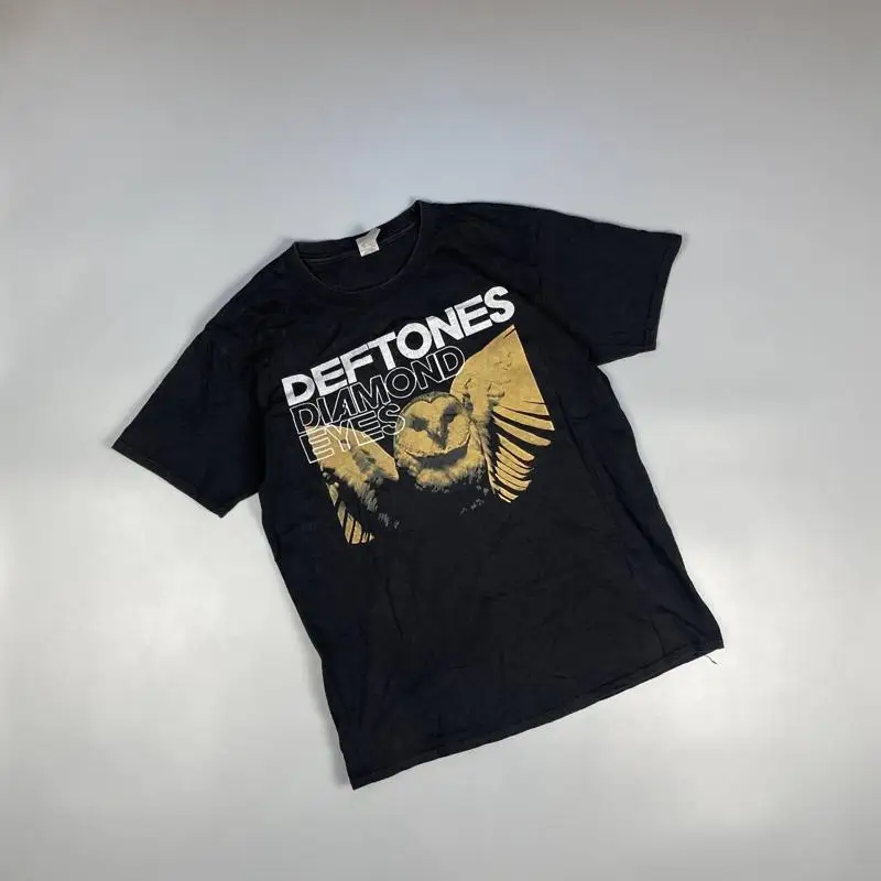 خمر Y2K ديفتونز الماس عيون 2010 ألبوم تي شيرت روك باند الرجال السود م