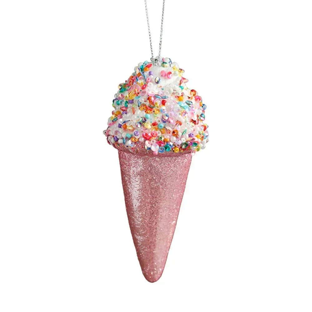 2025 Creative Christmas Hanging Cute Ice Cream Pendant Navidad 2026 Christmas Decor Xmas Tree Decor New Year Gift Toys