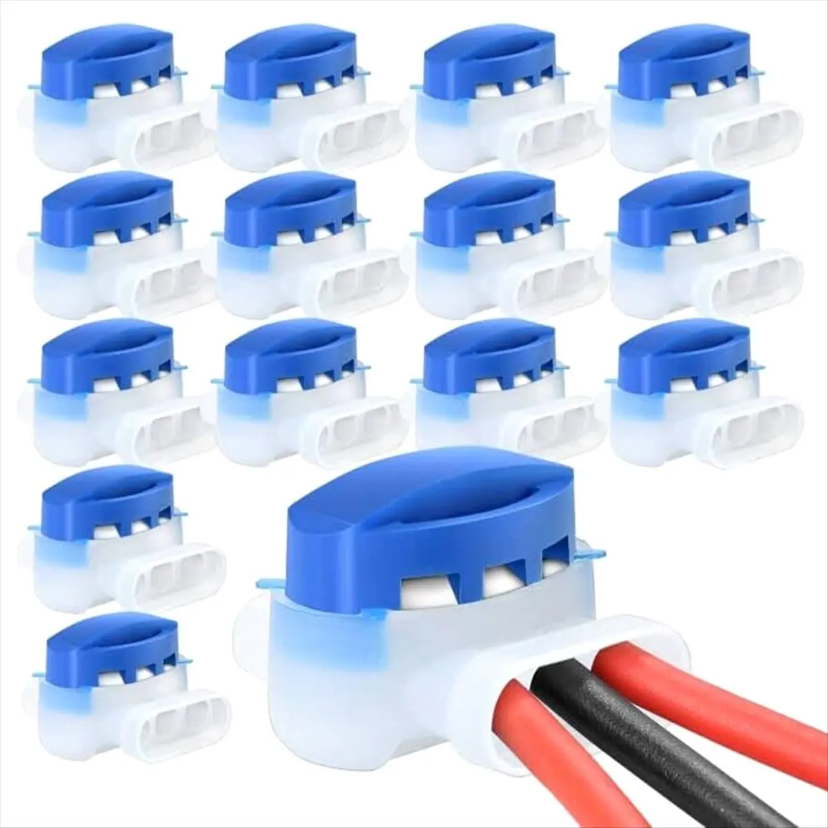 

A23PBG 100pcs Waterproof Cable Wire Connectors for Garden Auto Lawn Mower 3 Pore Terminal Blocks Robotic Lawnmower Connectors