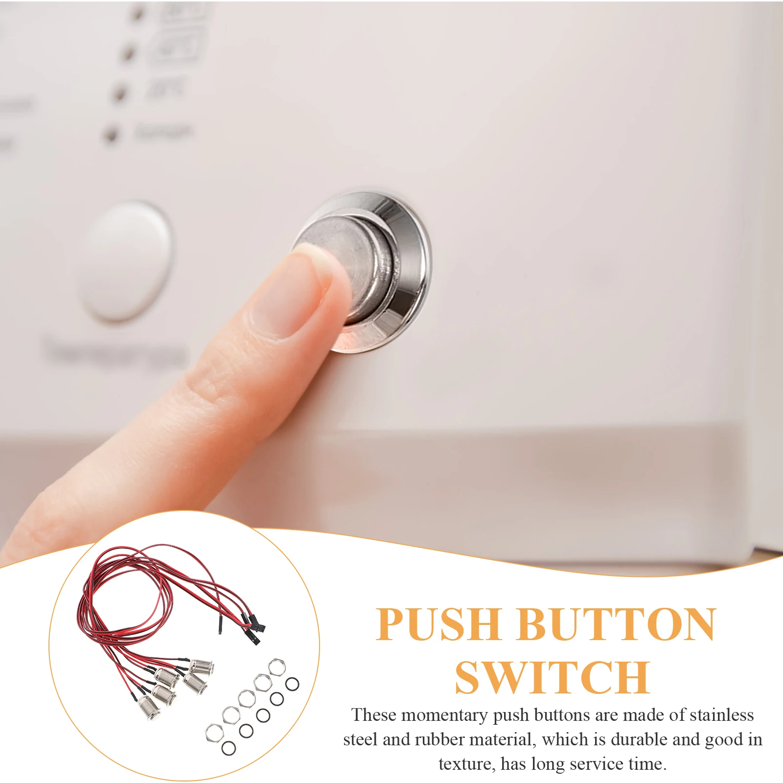 

5 шт. водонепроницаемые кнопочные переключатели из нержавеющей стали для автомобильного звукового сигнала, ПК, морские медицинские кнопки с мгновенным пламенем