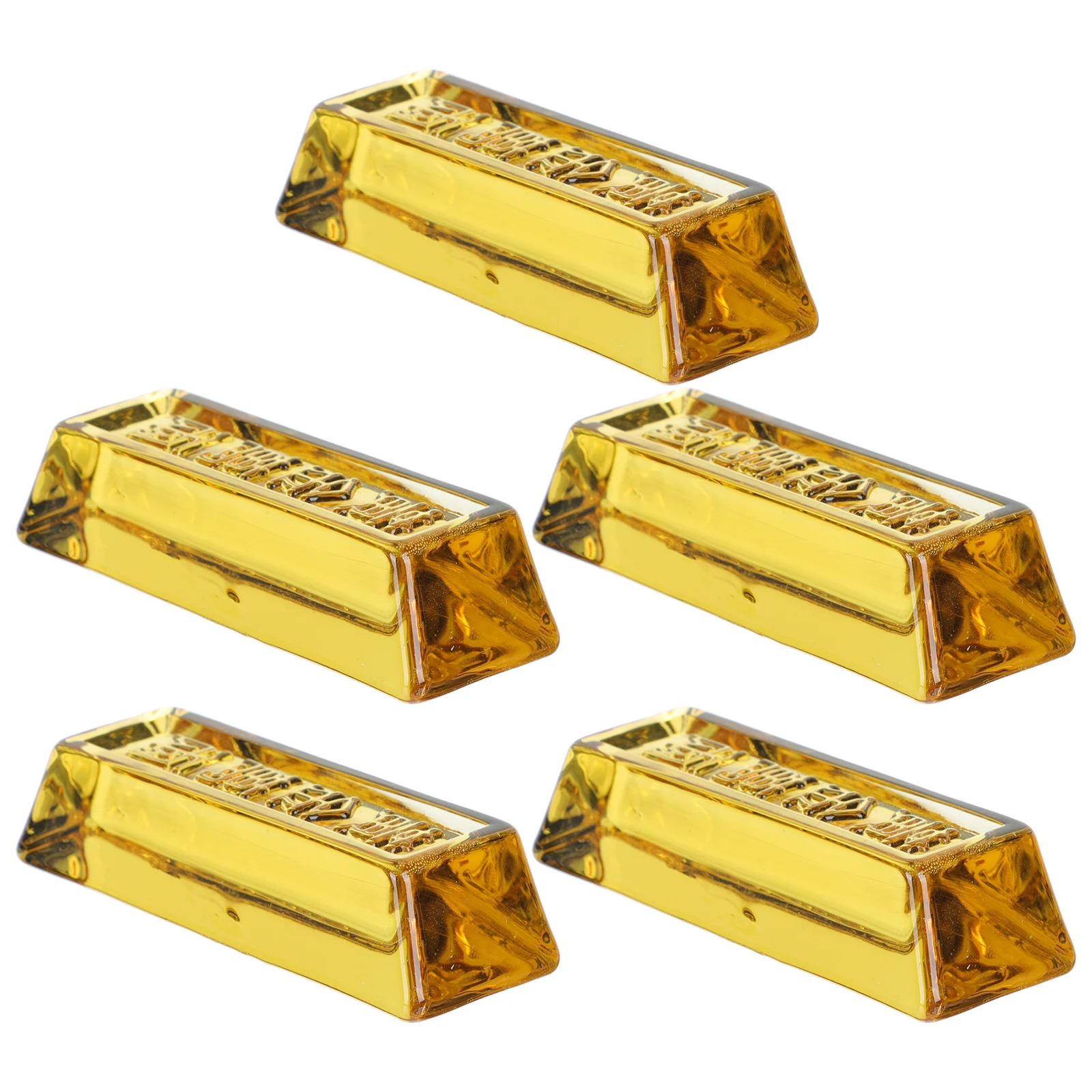 

5Pcs Crystal Simulation Fake Ingot Desktop Decoration Paperweight Fengshui Prop Simulation Crystal