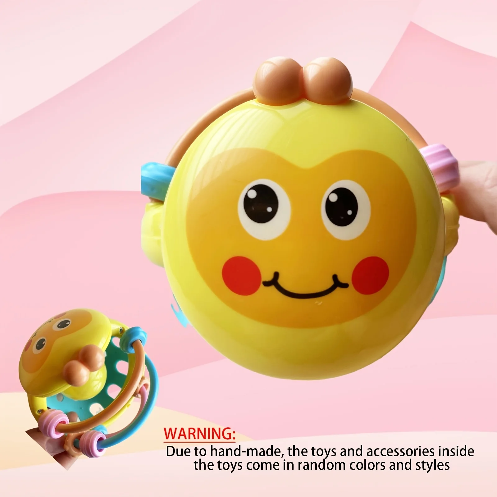 Sensory Bell Ball and Teething Ball Toys for 0-1 Year Olds, Can Be Scratched and Bitten and Gripped, Baby Hand Rattles Bed Bells