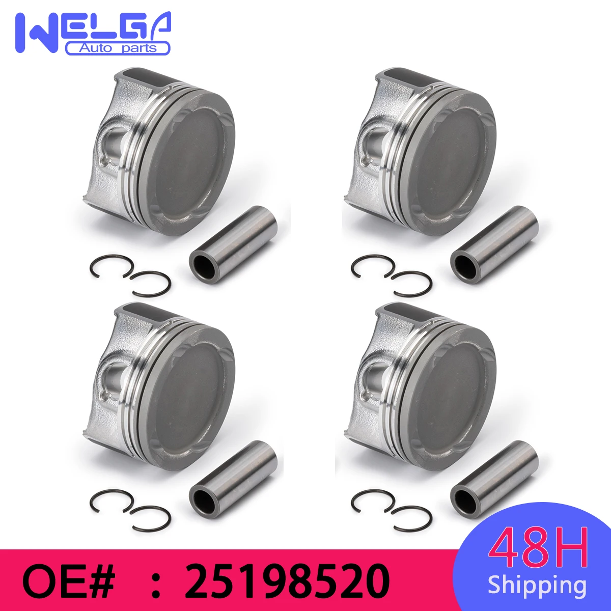 A Set(4PCS) Engine Pistons Ring Set Pins 25198520 Fit For Chevrolet Buick Cruze Trax Encore 1.4 Turbo LE2 Car Accessories