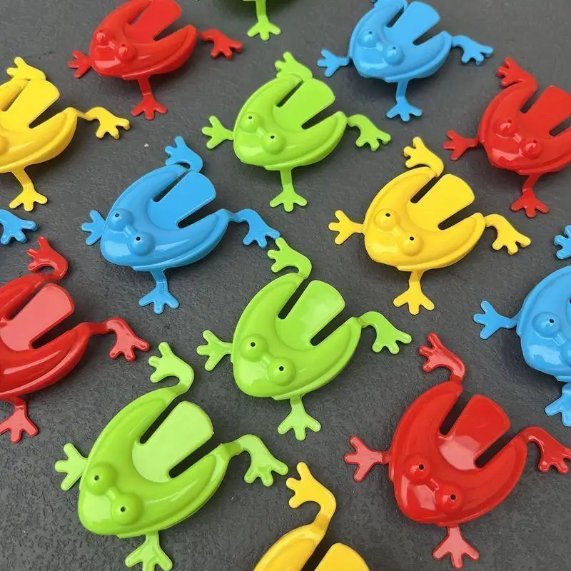 10/50Pcs Jumping Frog Toys Press Jump Fun Safe Plastic Toys for Party Favors Classroom Prizes Birthday Goodie Bag Fillers