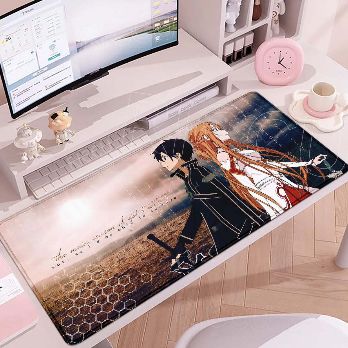 Cartoon S-sword Art Online Mousepad XXL SAO Gaming Mechanical Keyboard Table Mat Large Home Rubber Anti-Slip Lock-Edge Desk Pad