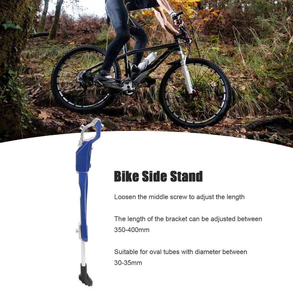 Waterproof Bike Side Stand With Pads Adjustable Length Bike Foot Side Stand Easy to Install Aluminum Alloy Bicycle Foot Support view 6