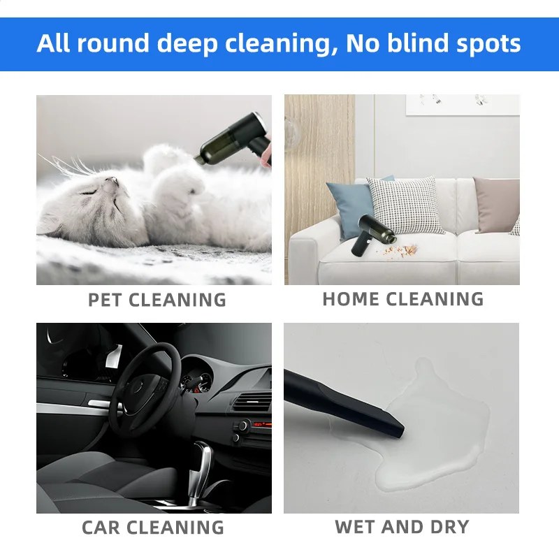 Super High Power Car Mounted Vacuum Cleaner Wireless Portable Handheld Car Household Mini Vacuum Cleaner Portable Vacuum Cleaner