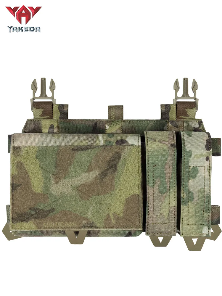 

YAKEDA Triple Magazine Pouch with Quick Release Mag Pouch Insert UTX Buckles Combined Chest Mini Rig Pouch