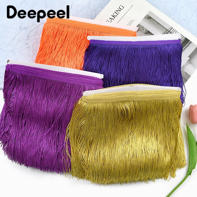

5/10Meters 10cm Polyester Tassel Fringes Sewing Latin Dress Lace Trim Curtain Decorative Trimming Fringe DIY Craft Accessories