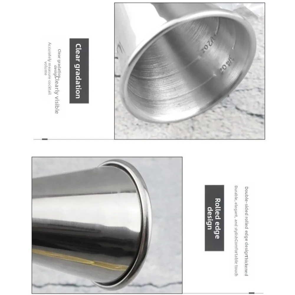 Japanese Style Double Cocktail Jigger Stainless Steel Dual-sided Drink Spirit Measure Jigger with Scale 1oz / 2oz