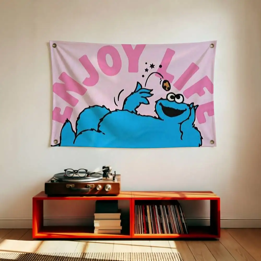 The Cute Cookie M-Monster Flags for Bedrooms Home Decor Items Outdoor Decors Garage Decoration Flaga