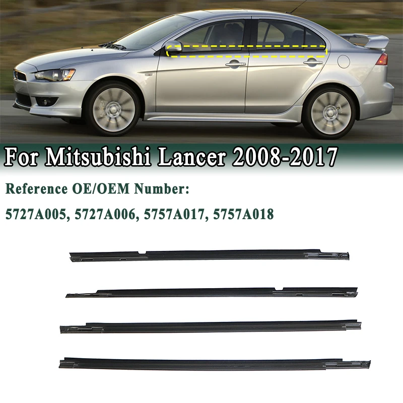 Для Mitsubishi Lancer 2008-2017 уплотнитель оконной рамки боковой двери, внешний молдинг стекла, уплотнительная накладка 5727A005 5727A006 5757A017