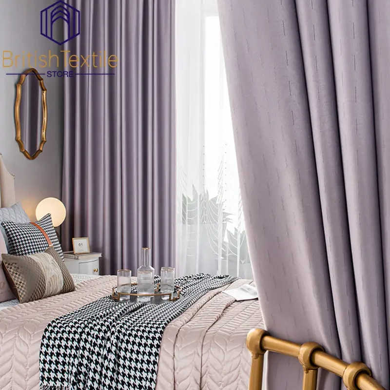 

Nordic Curtains for Living Dining Room Bedroom Purple High Precision Light Luxury Simple Satin Fabric Window Sheer Curtain Tulle