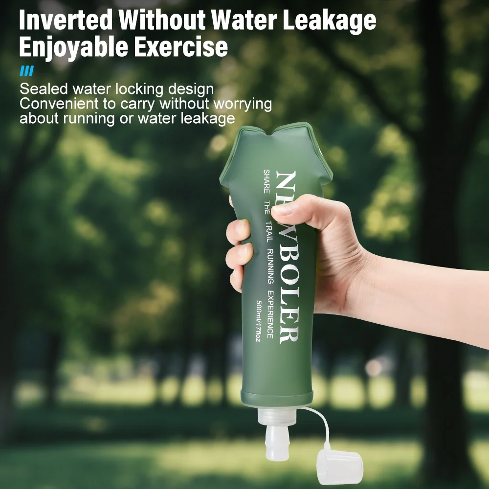 NEWBOLER 150/250/300/500 ml Wasserflasche, TPU, faltbar, weiche Flasche, Outdoor-Sport, Laufen, Camping, Wandern, Reisen, tragbare Wasserflasche – Detail 3