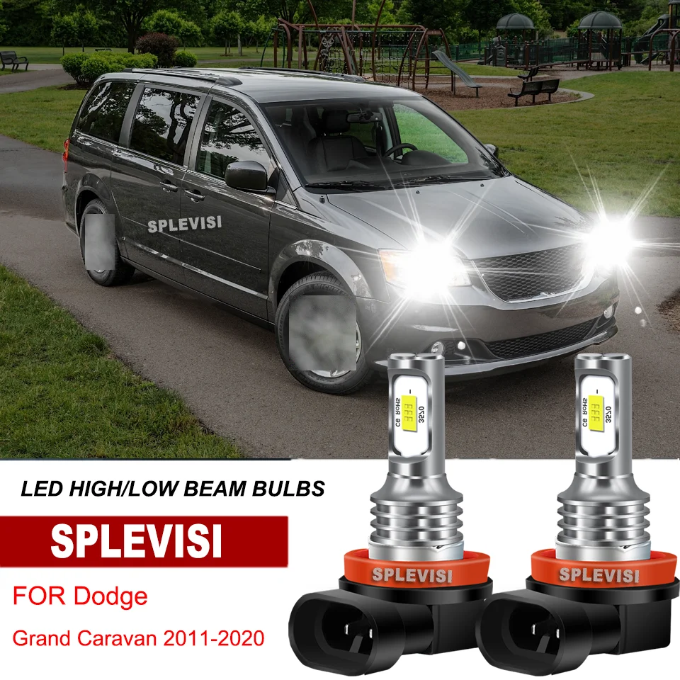 

2xH11 Car LED Headlight High/Low Beam Bulbs IP67 White For Dodge Grand Caravan 2011 2012 201 32014 2015 2016 2017 2018 2019 2020