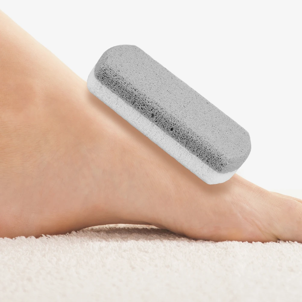 

2pcs Foot Pumice Stone Gray Dead Skin Remover Foot Heel Scrubber Smooth Feet In Seconds Pedicure Exfoliator Tool