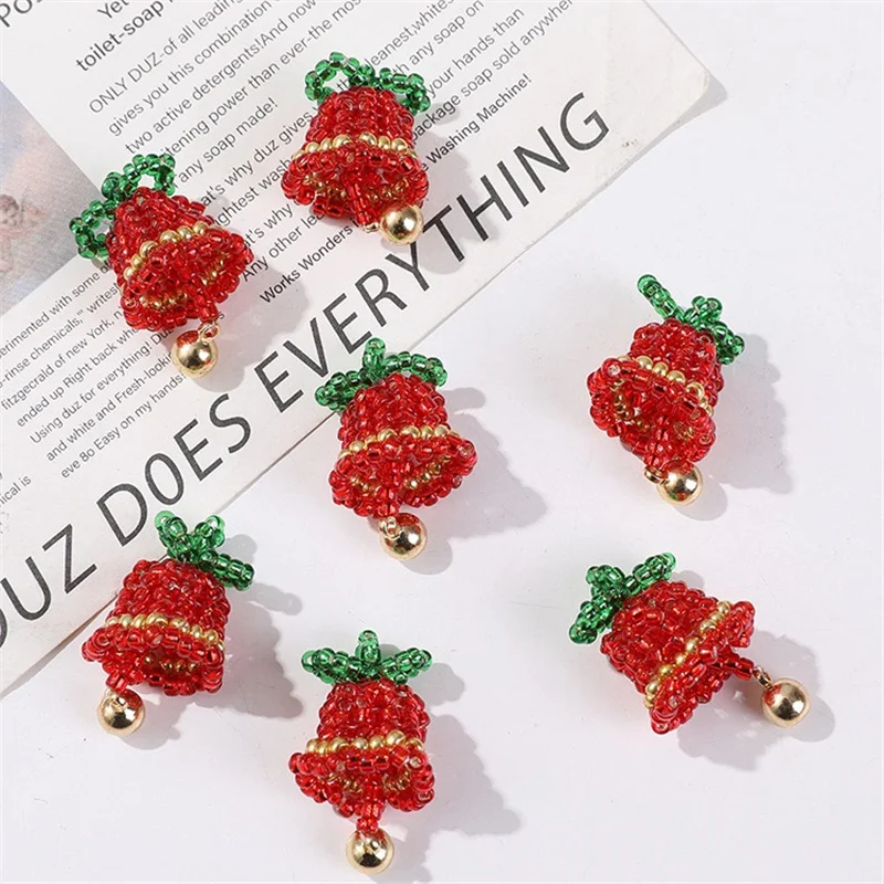 Min order 20pcs/lot 24*16mm color glass beads decoration handmade Bell shape weave bead diy jewelry garment hair accessory