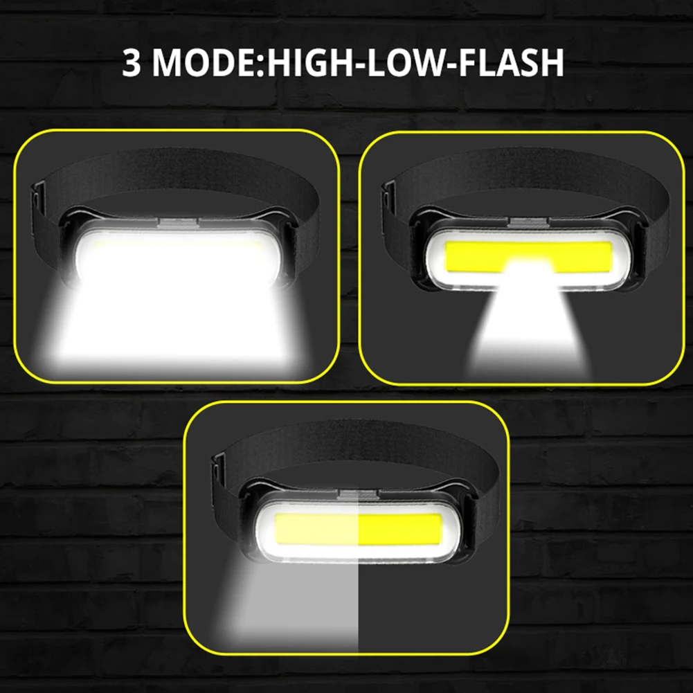 

USB Rechargeable LED Headlamp 3 Modes Flashlight Waterproof Head Lamp Adjustable Headband for Running Camping Emergency Outdoors