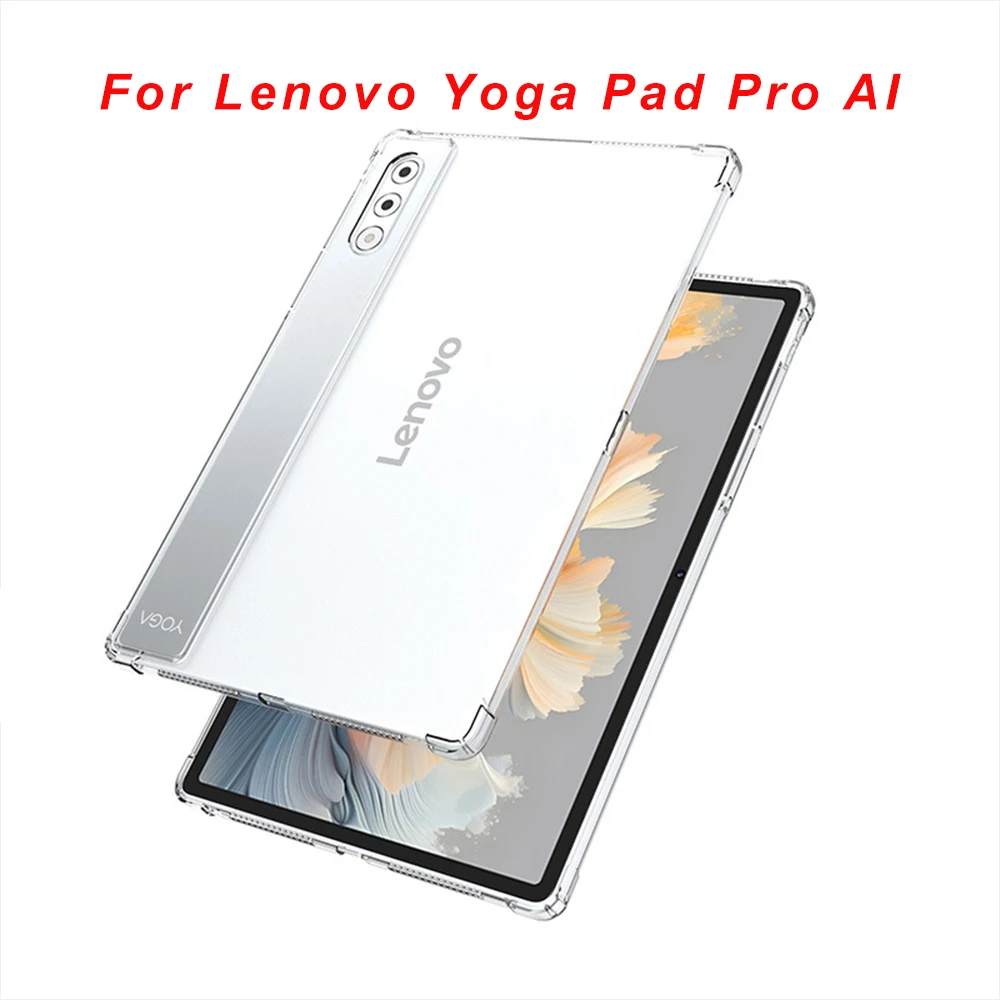 Transparent Tablet Case with 4 Airbags TPU Back Cover Shockproof Soft Protective Shell for Lenovo Xiaoxin YOGA Pad Pro 12.7 inch