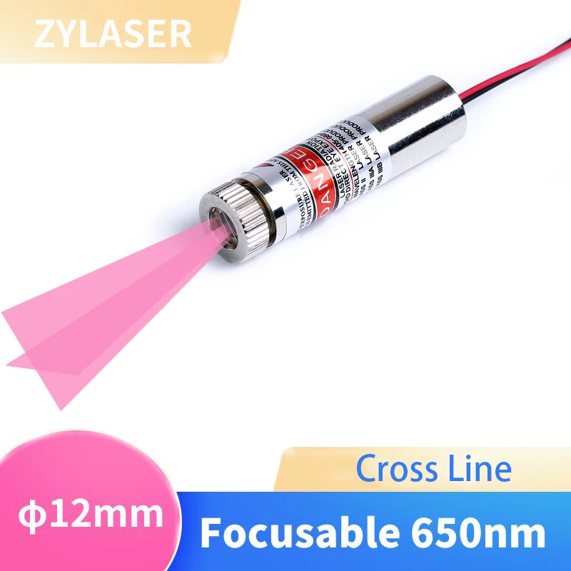 

12mm Focusable 650nm Red Cross Line 5mW 10mW Plastics Lens Laser Diode Module Industrial Grade