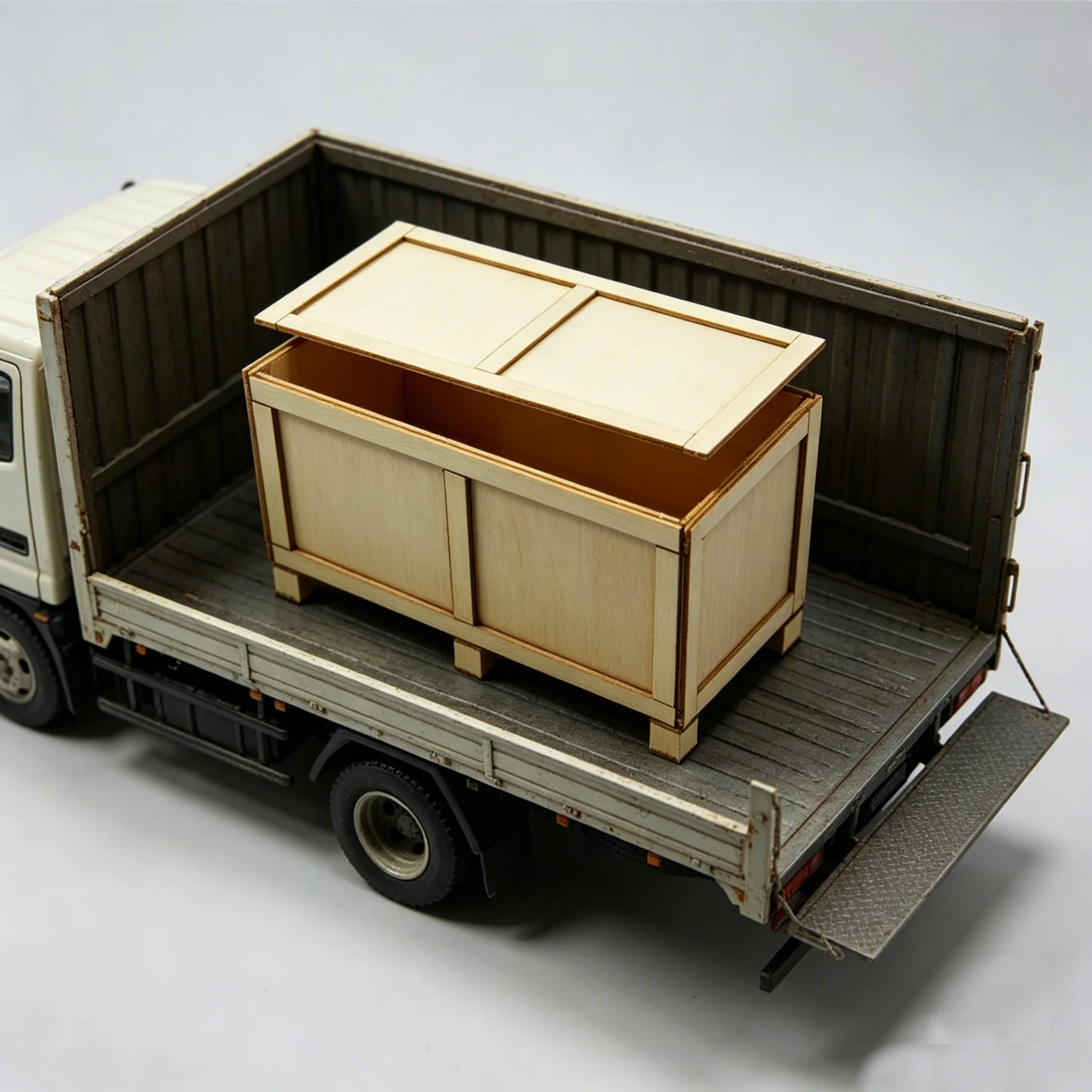 

RC 1/14 Mini Ature Transportation Wooden Box Mode for Tamiya Dump Truck for SCANIA MAN VOLVO Tripper Truck DIY Parts