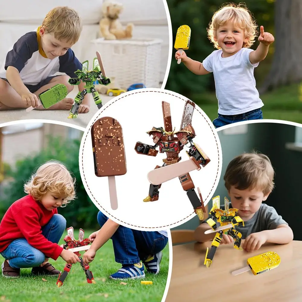 Ensemble de jouets Robot crème glacée Transformable 2 en 1, conception à collectionner, décoration de bureau, cadeau d'anniversaire parfait pour adulte