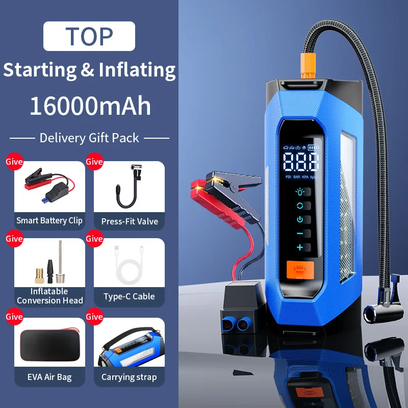 

Car Jump Starter Battery Power Bank 600A Car Emergency Starting for Car Starter with Air Pump Car Battery Emergency Booster 12V