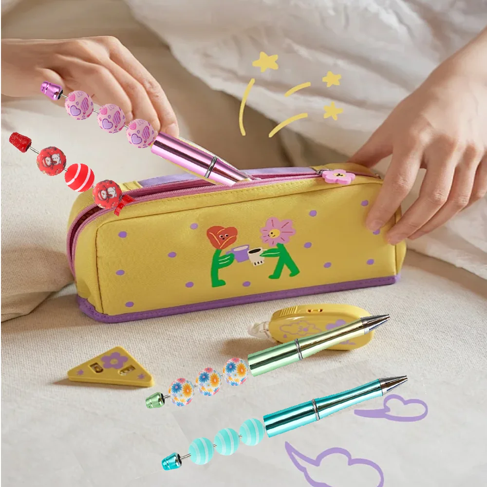 

5 шт. DIY пластиковая шариковая ручка хрустальная бусина металлическое кольцо-разделитель персонализированные подарки для школы и офиса письменные принадлежности канцелярские принадлежности