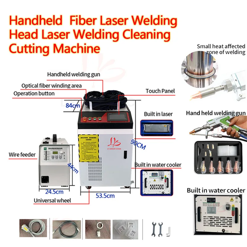 Palmare 5 in 1 Testa di saldatura laser a fibra Saldatura laser Pulizia Macchina da taglio MAX Raycus BWT Laser per metallo 1500W 2000W 3000W