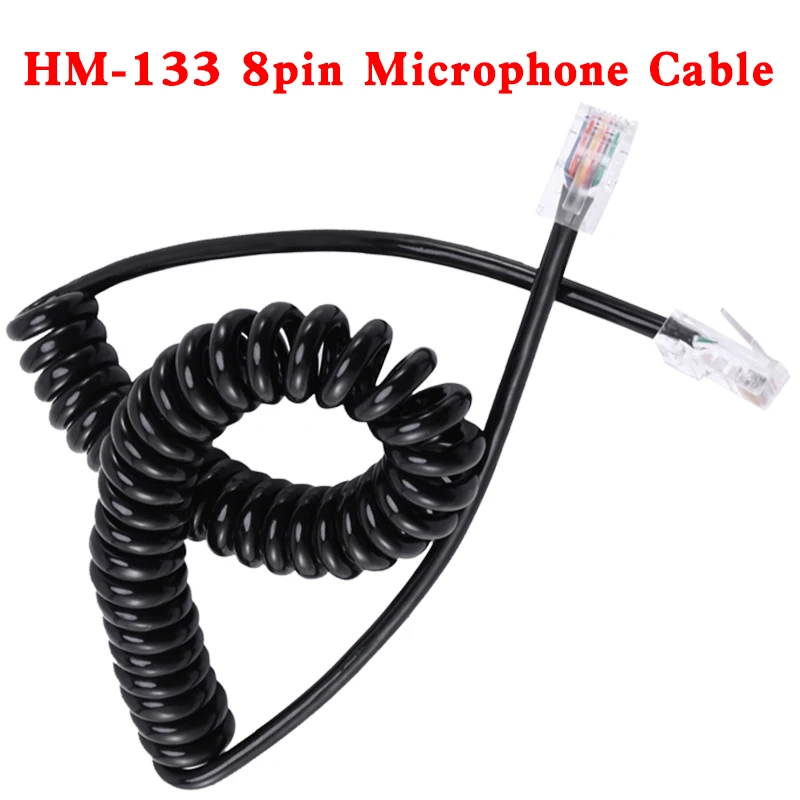 For Icom Mobile Radio Speaker Mic HM-98 HM-133 HM-133v HM-133s DTMF For IC-2200H IC-2800H/V8000 XQF 8pin Microphone Cable Cord