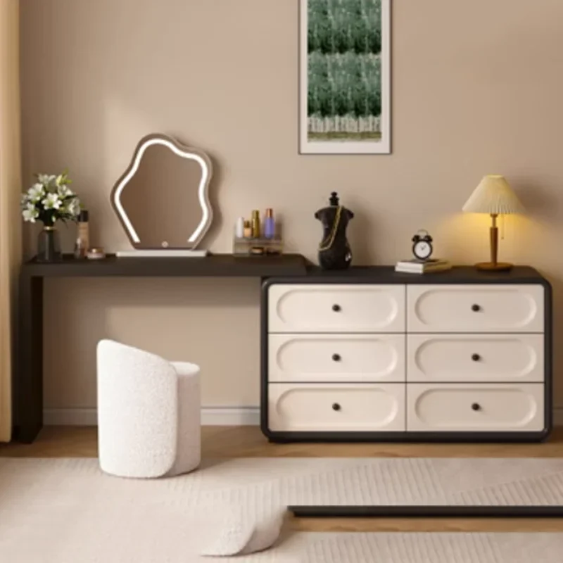 

Glass Stool Black Vanity Tables Storage Mirror Salon Bedroom Vanity Tables Makeup Girl Wood Coiffeuse De Chambre Home Furniture