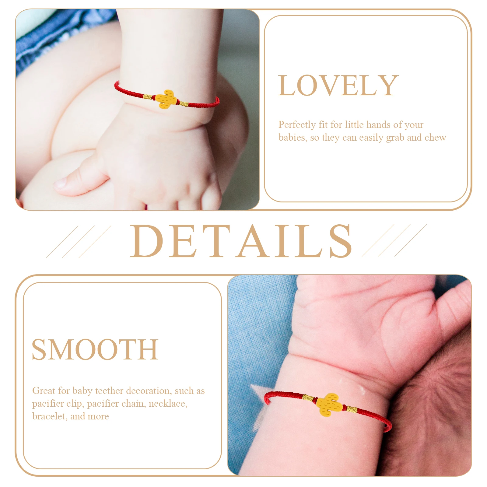 

24 шт. детские силиконовые бусины-прорезыватели уникальная форма кактуса DIY цепочка для соски аксессуары детские успокаивающие ювелирные детали детский браслет