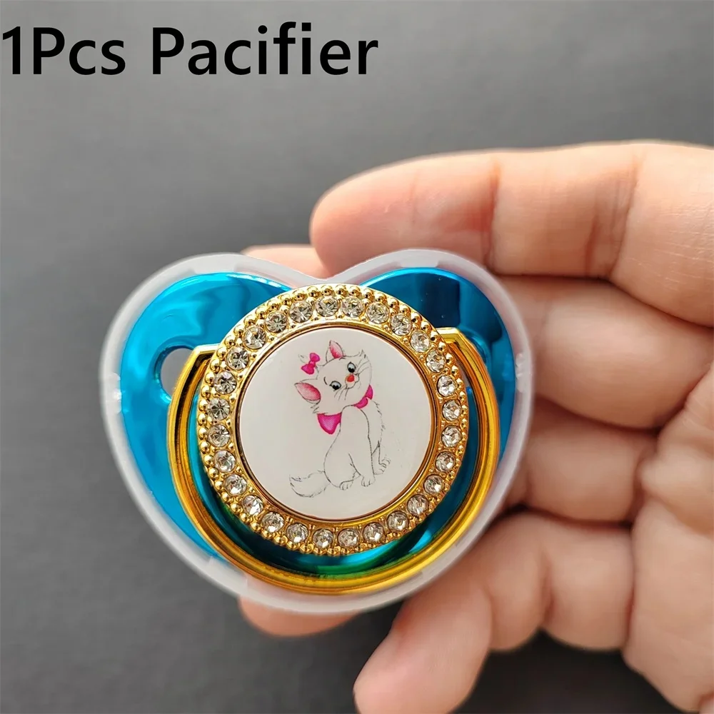 2024 Mary Cat Orthodontic Nipple Kids Girl Kids bejeweled beautiful baby pacifier with personalized clip chupete0-24 months