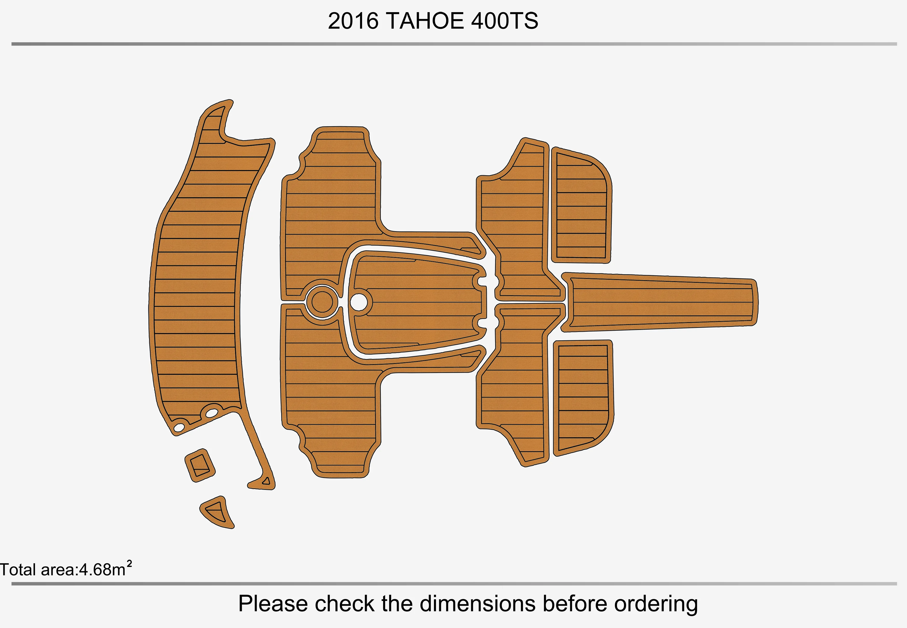 Eva foam Fuax teak seadek marine floor For 2016 TAHOE 400TS  Cockpit Swim platform 1/4