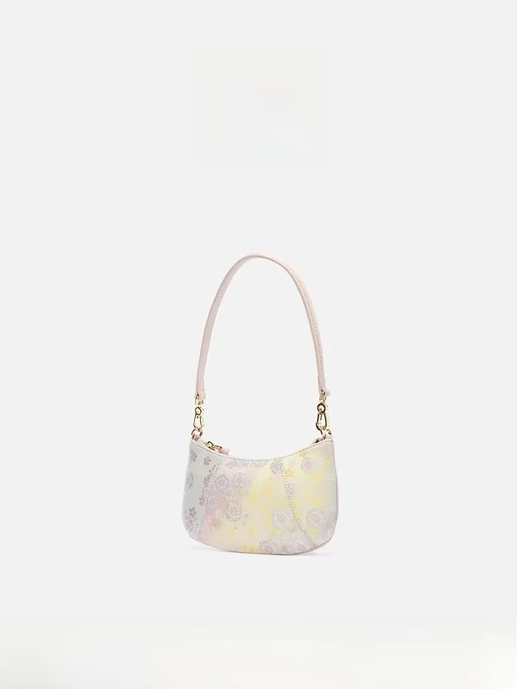 

Женская сумка Px в традиционном китайском стиле, розовая, из шелка, на плечо, этнический стиль, средняя жесткость, для повседневного использования, кожаная сумка