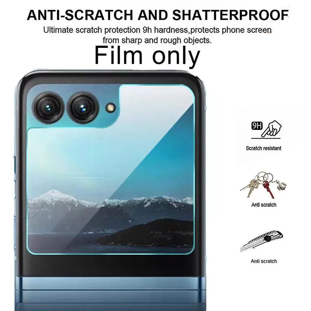 Tempered Glass Camera Protective Film For Motorola Razr 40 Ultra Lens Film/Rear Screen Film Protective Transparent Oleophob U2E2