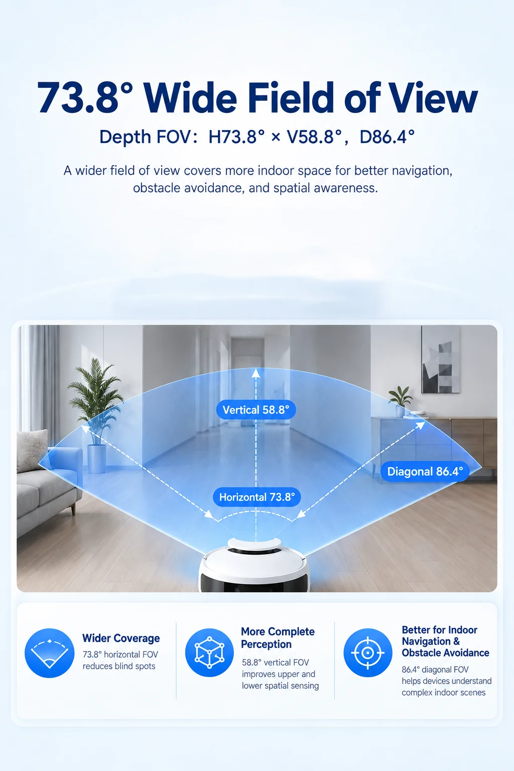 Nuwa-HP60C RGB 3D-Tiefenkamera Strukturierte Lichtbildgebung USB 2.0 FOV 73,8° ° 0,2-4M für Raspberry Pi ROS Roboter-Hindernisvermeidung – Detail 6