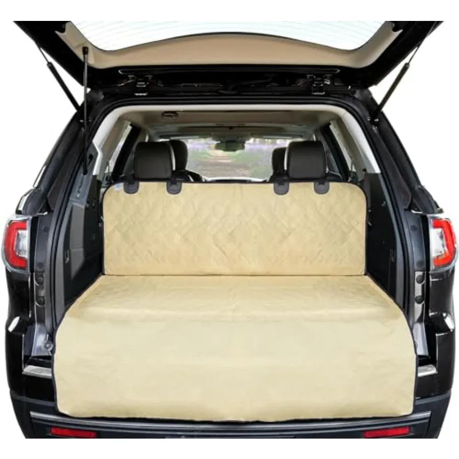 

SUV Dog Cargo Liner Cover for SUVs and Cars, Waterproof Material, Non Slip Backing, Extra Bumper Flap Protector, Large Size - U