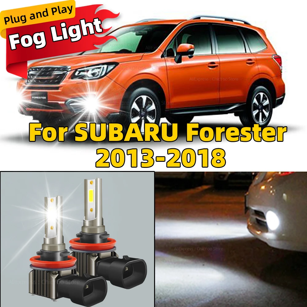 2x H11 Led Canbus Fog Lamp H9 H8 Car Bulb High Power 80W Fog Light For SUBARU Forester 2013 2014 2015 2016 2017 2018