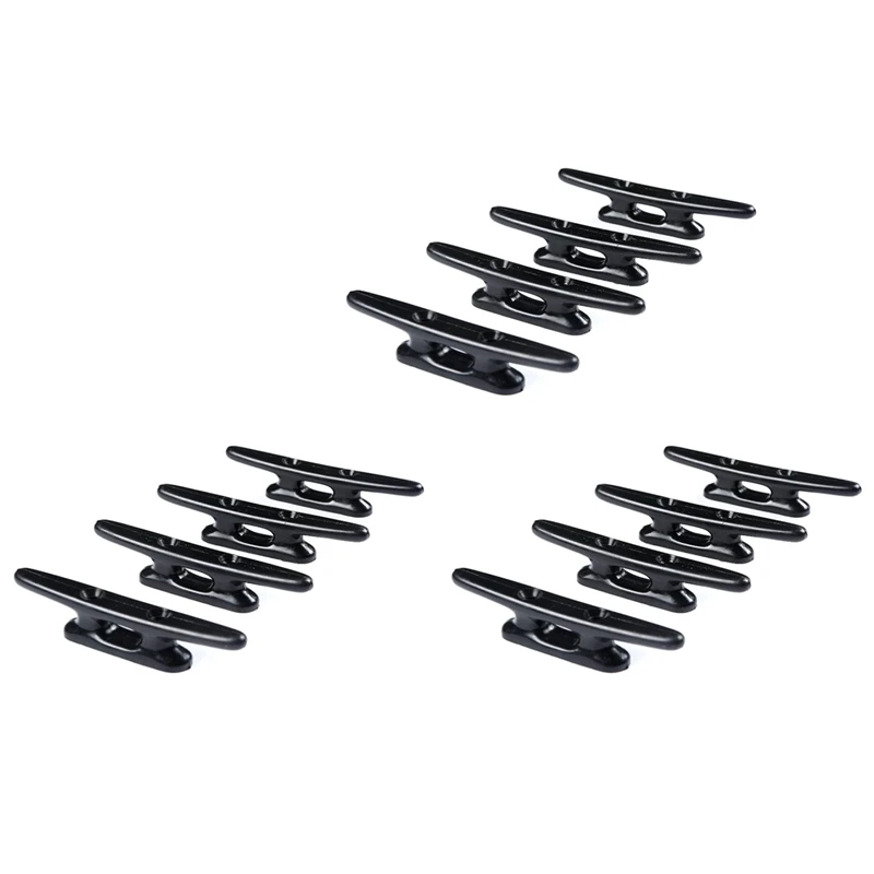 Cornamusas de nailon negro para Kayak, cornamusas de 4 pulgadas, 12 unidades